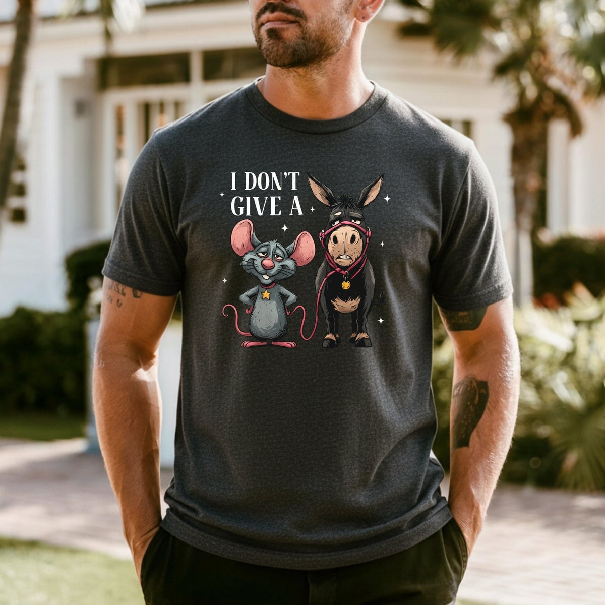 I Don’t Give a Rat’s Tail Shirt – Funny Sarcastic Donkey product image 1