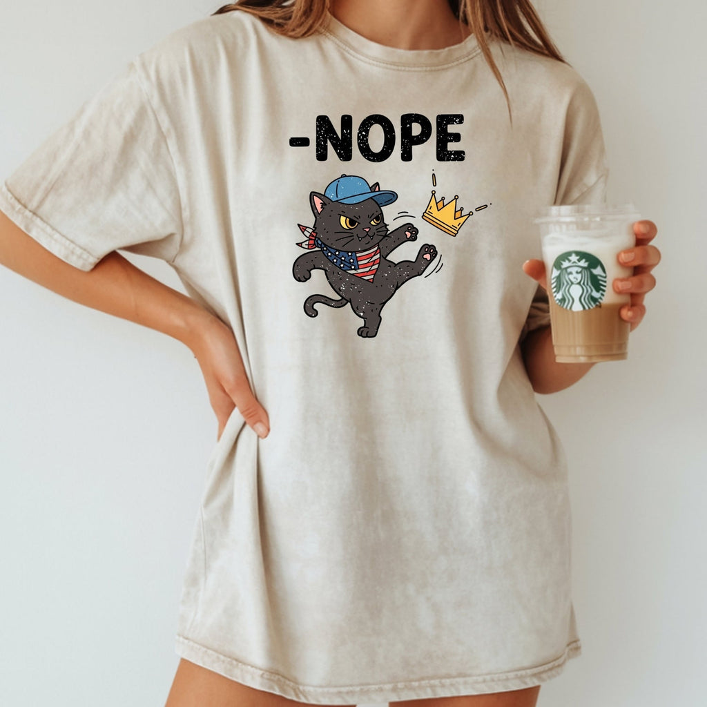 No Kings in America Tee – Black Cat Parody Shirt – Liberty product image 1
