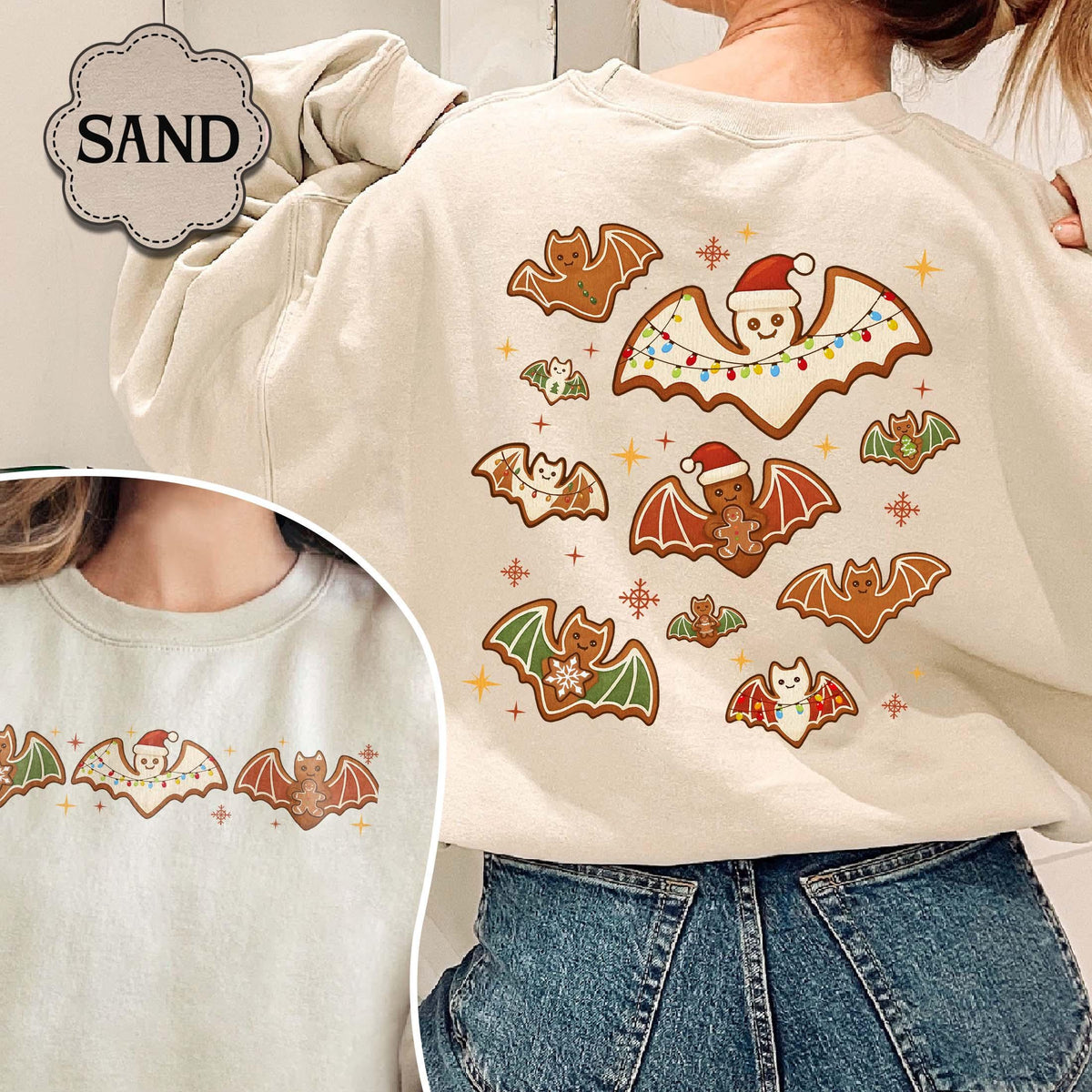 Gingerbread Bats Christmas Hoodie – Spooky Holiday product image 1