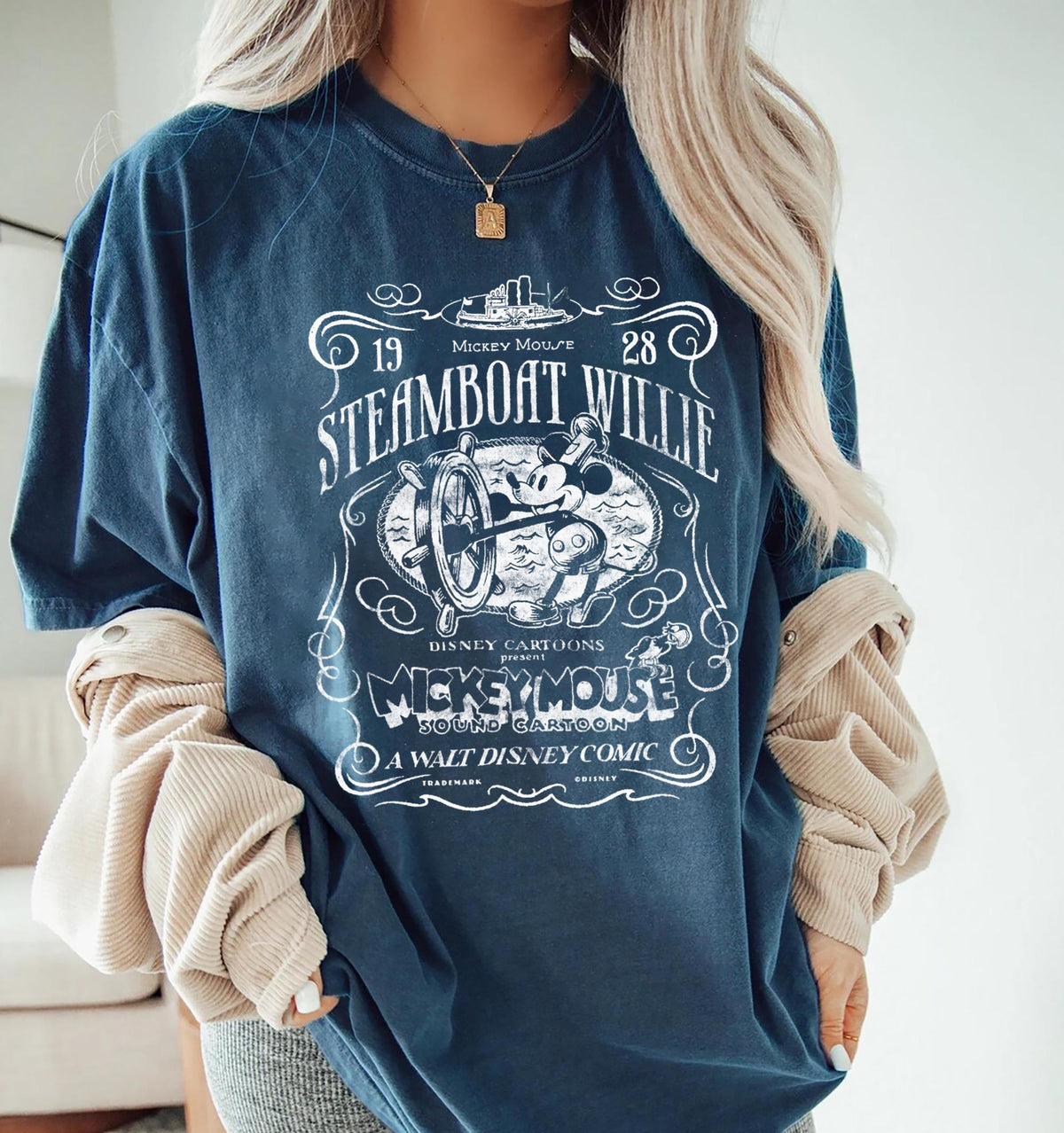 Vintage Steamboat Willie Shirt – Retro Mickey Mouse Cartoon product image 1