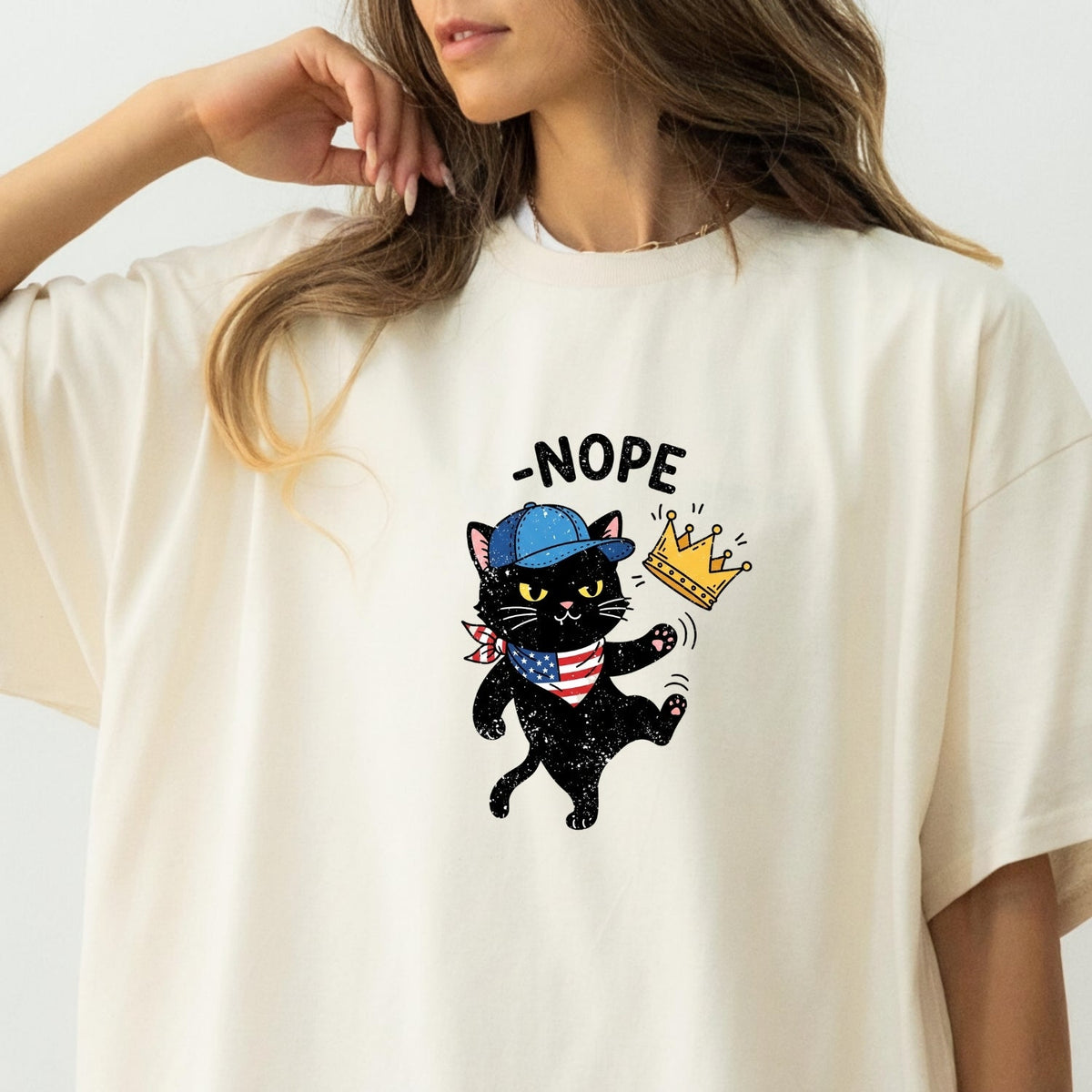 No Kings Shirt – Black Cat Parody Tee – Funny Democracy product image 1