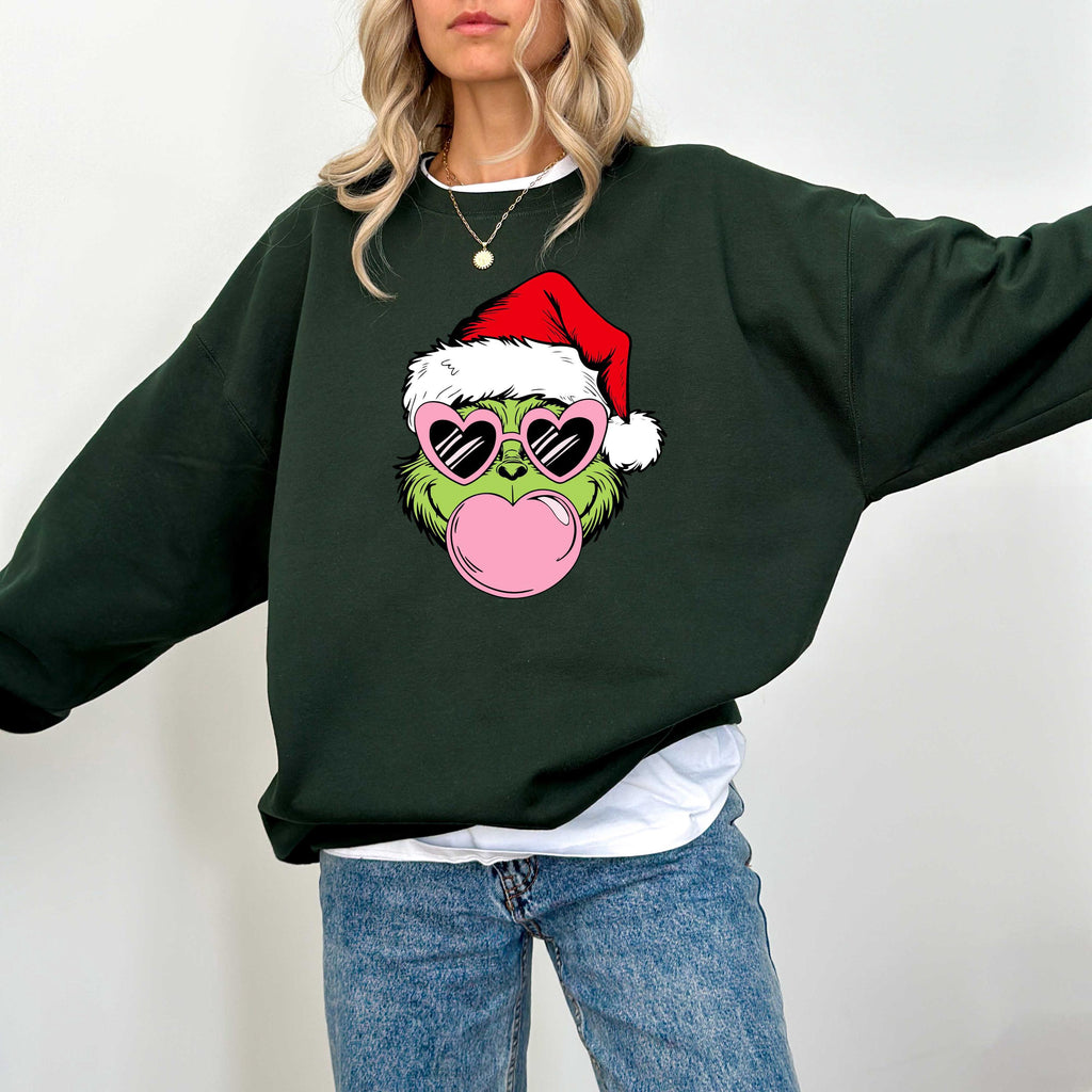 Green Furry Christmas Bubble Gum Hoodie – Funny Holiday product image 1