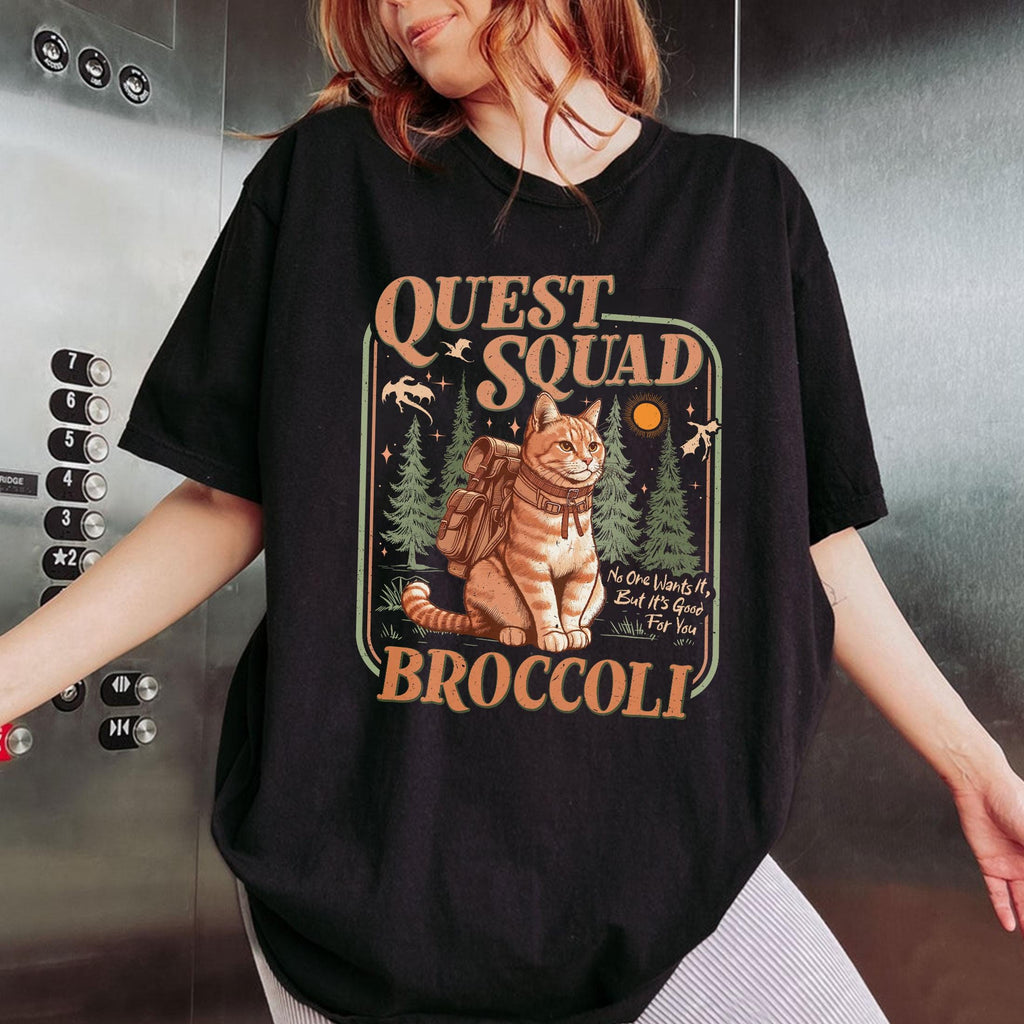 Quest Squad Broccoli Cat Graphic Sweatshirt – Romantasy product image 1