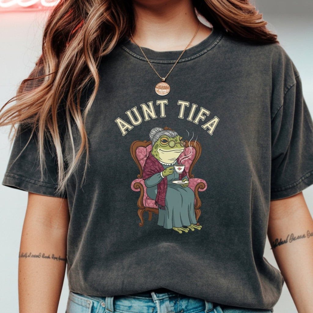 Funny Aunt Tifa T-Shirt – Frog Meme Humor Graphic Tee product image 1