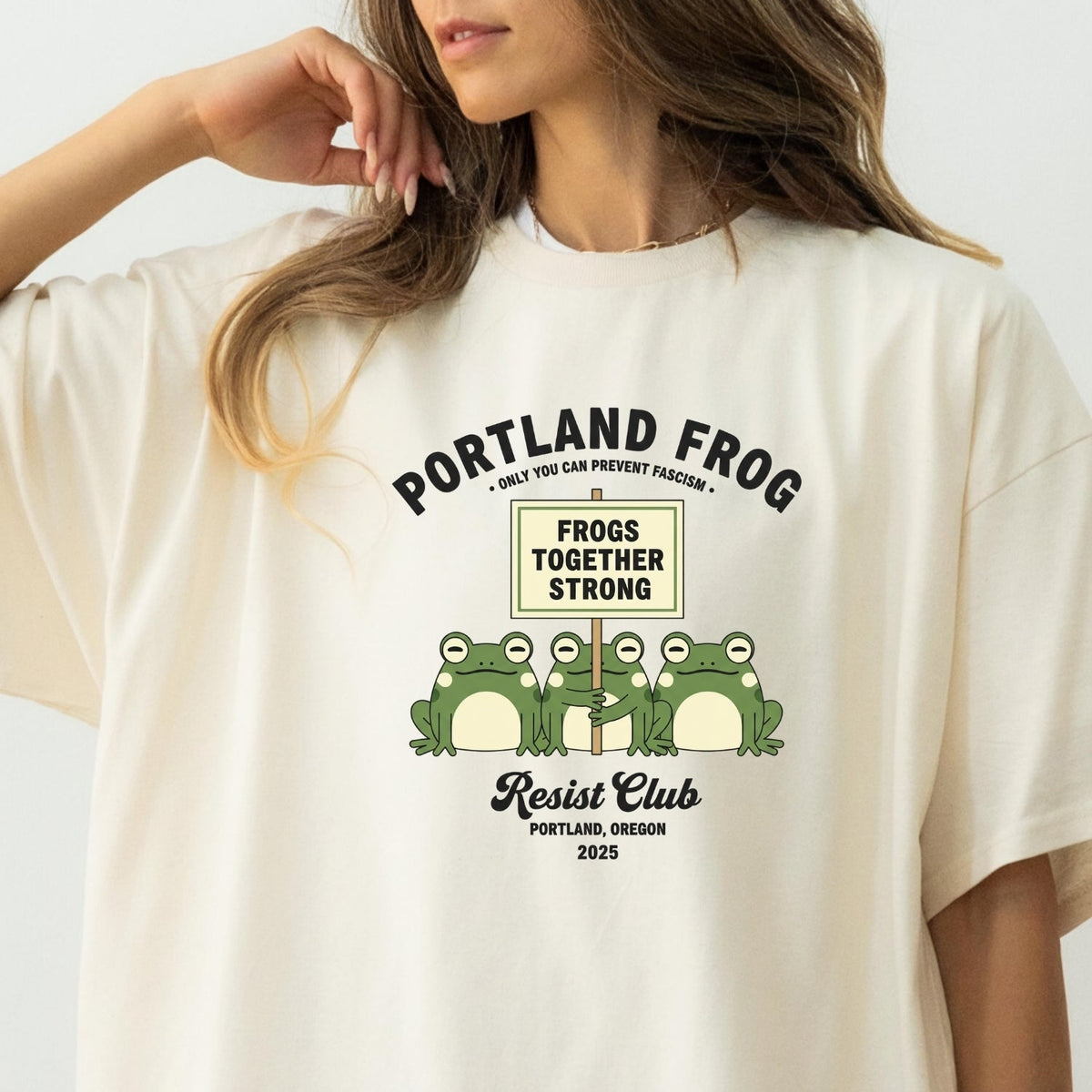 Funny Portland Frog Strong Together Tee – Rebellious Meme product image 1