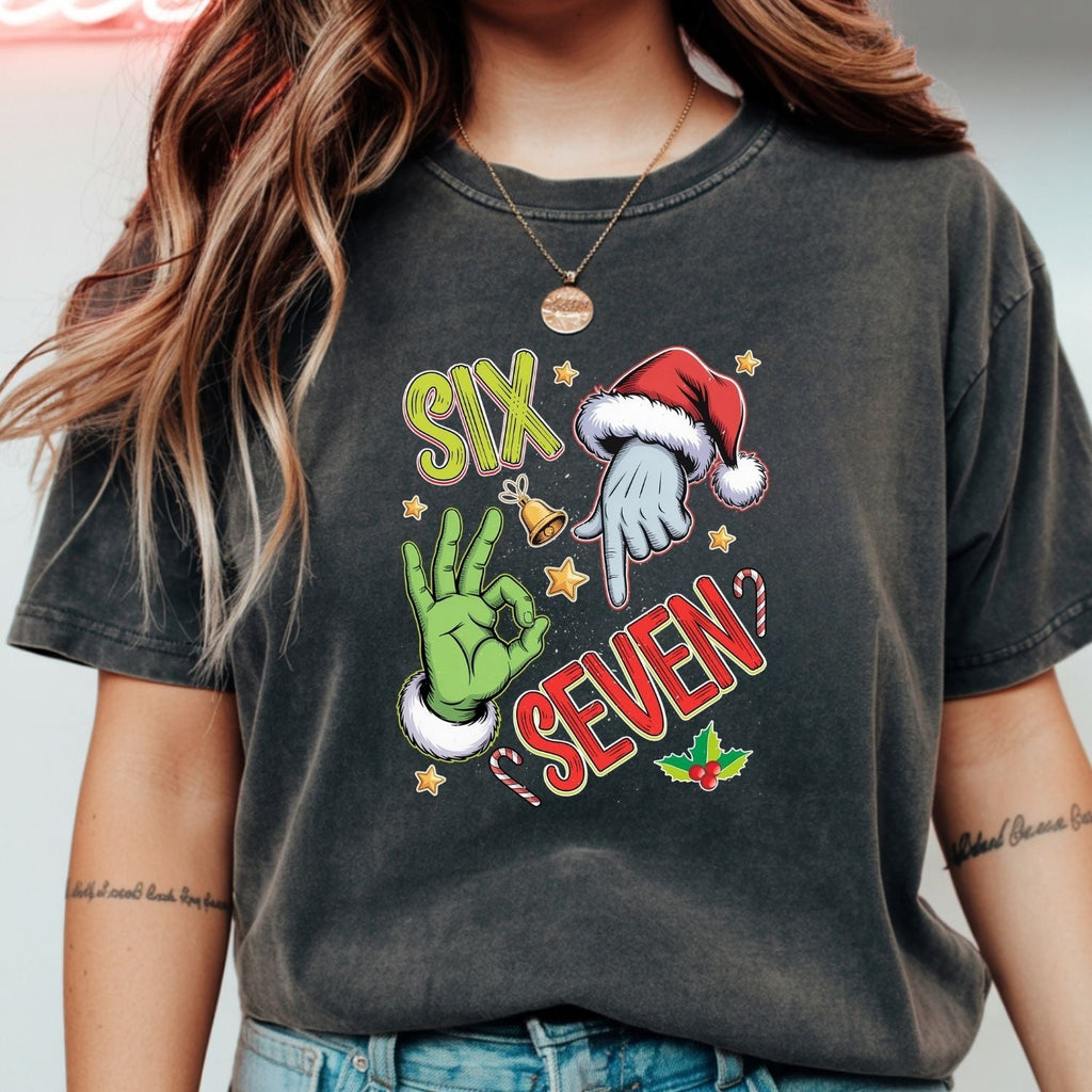 6 7 Christmas T-Shirt – Funny Santa Meme Holiday Tee product image 1