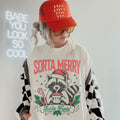 Christmas Raccoon T-Shirt – Sorta Merry Feral Funny Holiday product image 1