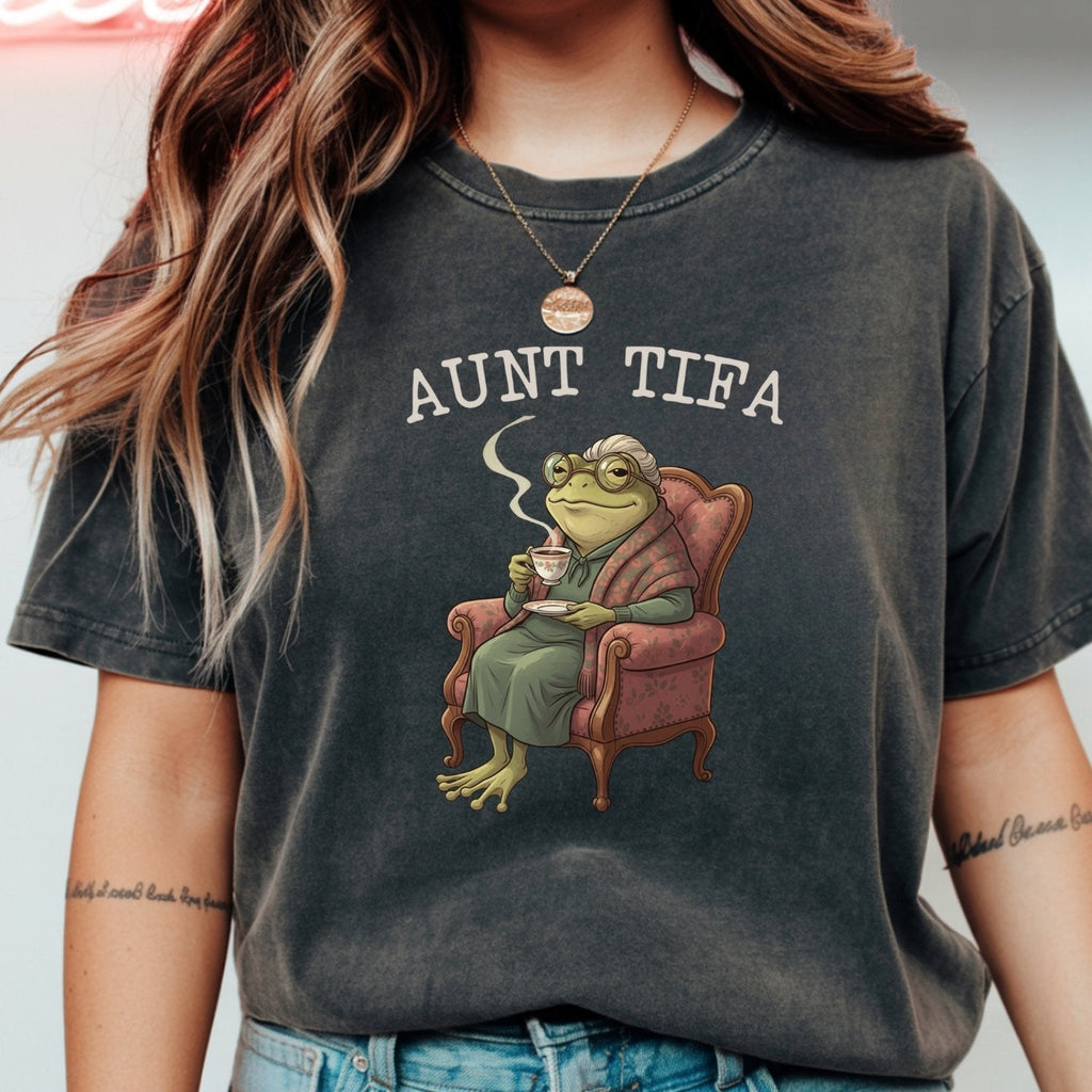 Aunt Tifa Frog T-Shirt – Funny Meme Graphic Tee product image 1