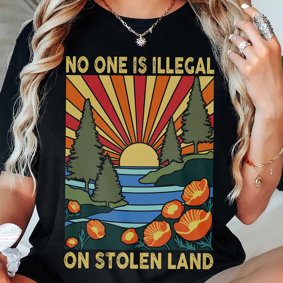 No One Is Illegal on Stolen Land Shirt – Social Justice product image 1