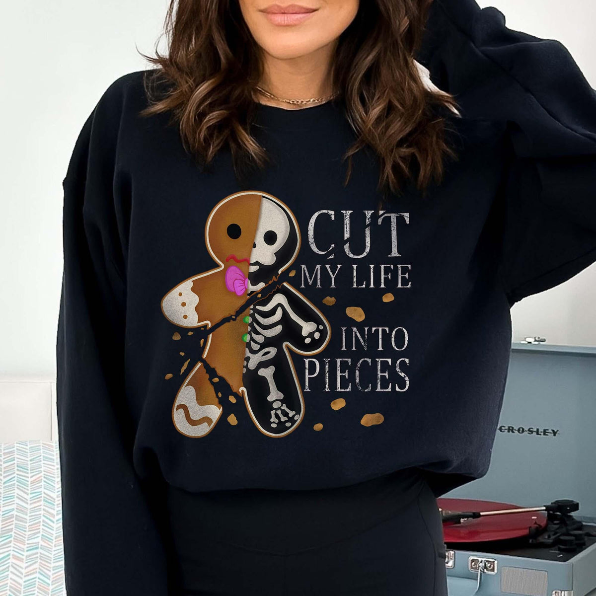 Cut My Life Into Pieces Gingerbread Christmas Sweatshirt – product image 1