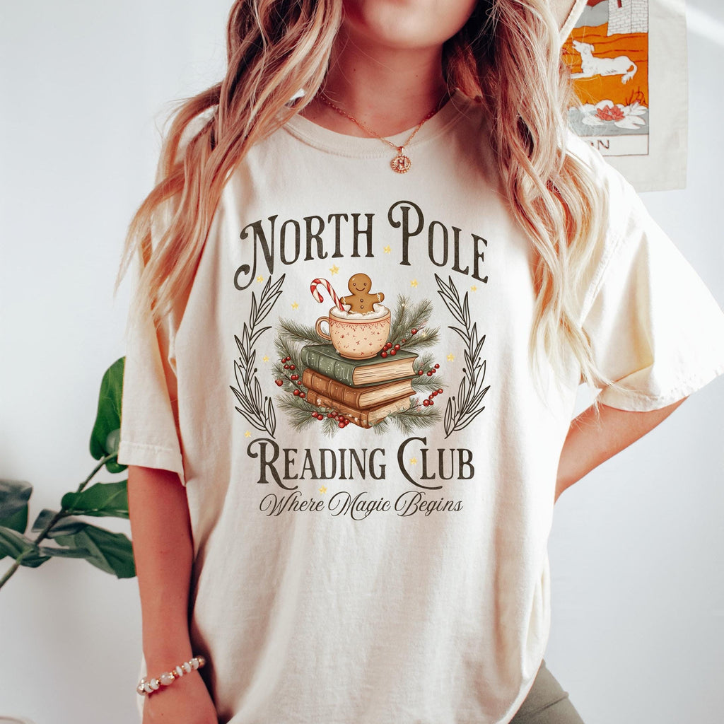 North Pole Book Club Sweatshirt – Bookish Christmas Tee product image 1