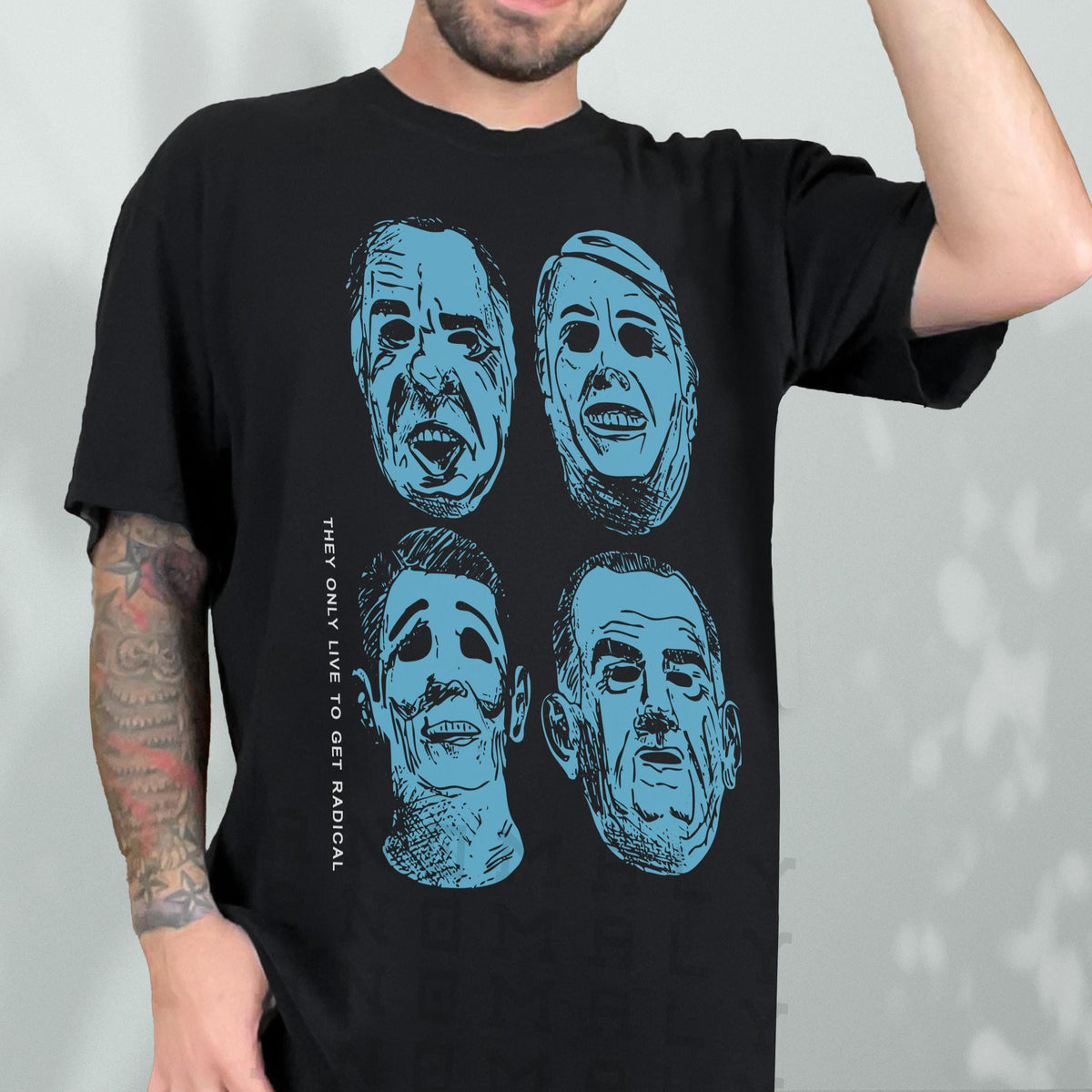 90s Action Movie T-Shirt – Bank Robbery Mask Vintage product image 1