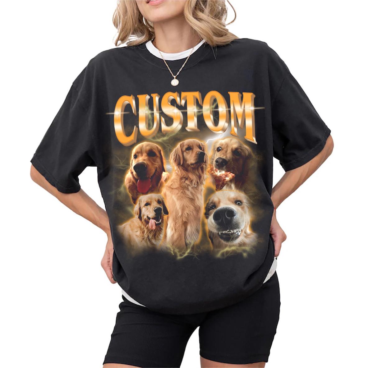 Custom Pet Bootleg Shirt – Retro 90s Dog Photo Tee, Vintage product image 1