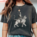 Retro Cat Knight Graphic T-Shirt – Vintage Medieval Tattoo product image 1