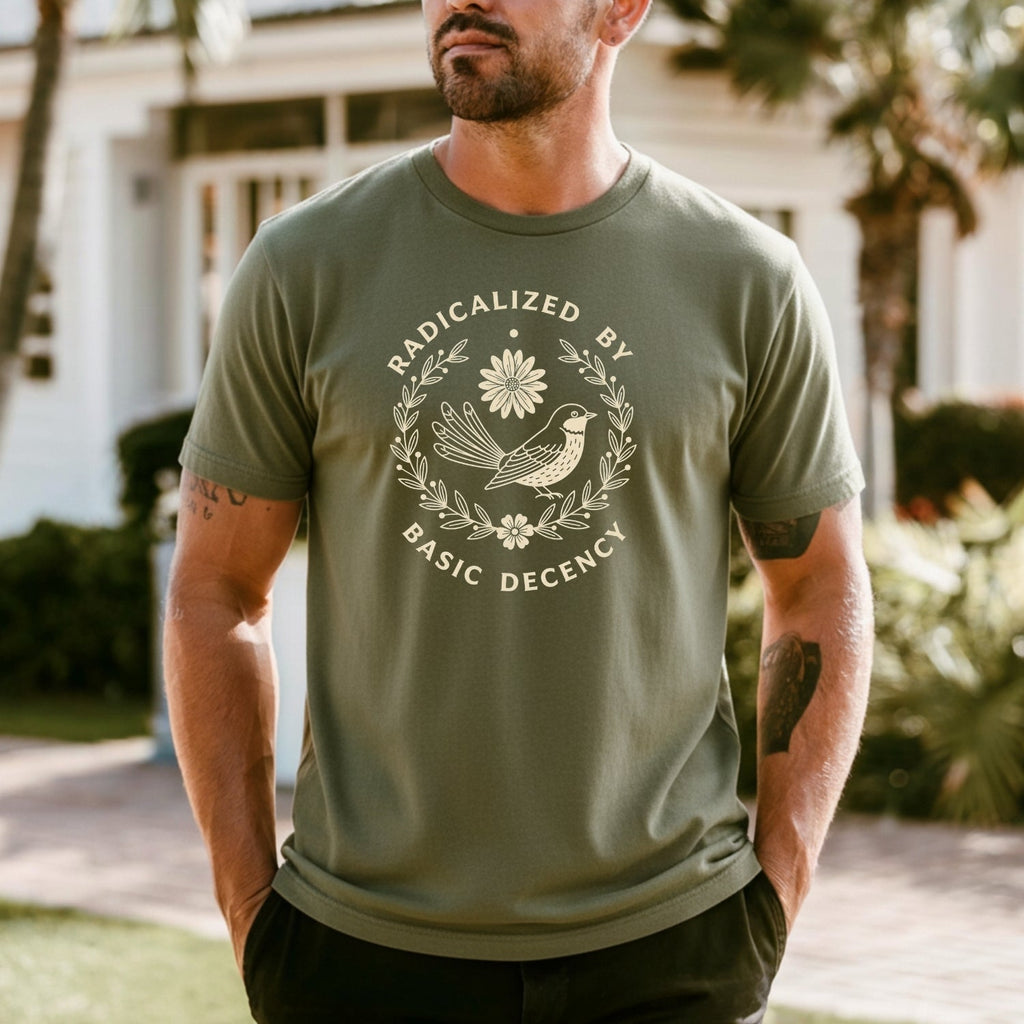 Radicalized by Basic Decency Shirt – Unisex Comfort Tee – product image 2