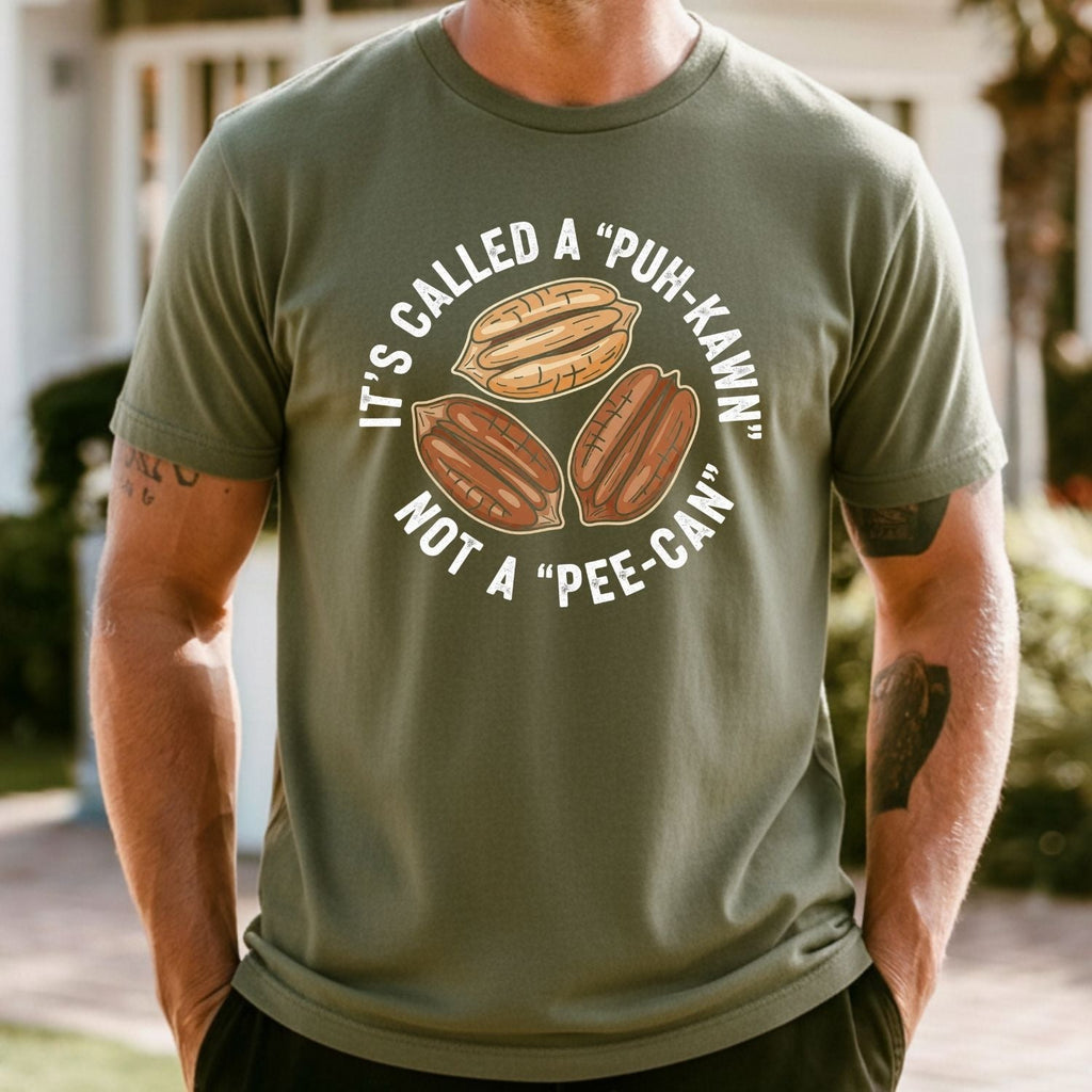Sarcastic Pecan Pun T-Shirt - Puh-Kawn Not Pee-Can Funny product image 2