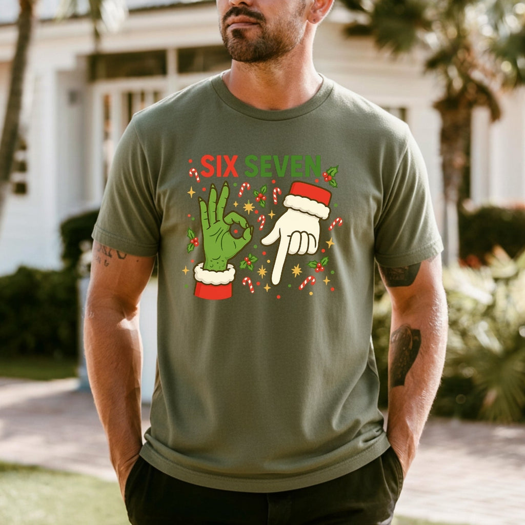 6 7 Meme Christmas Tee – Funny Santa Holiday Graphic Shirt product image 1