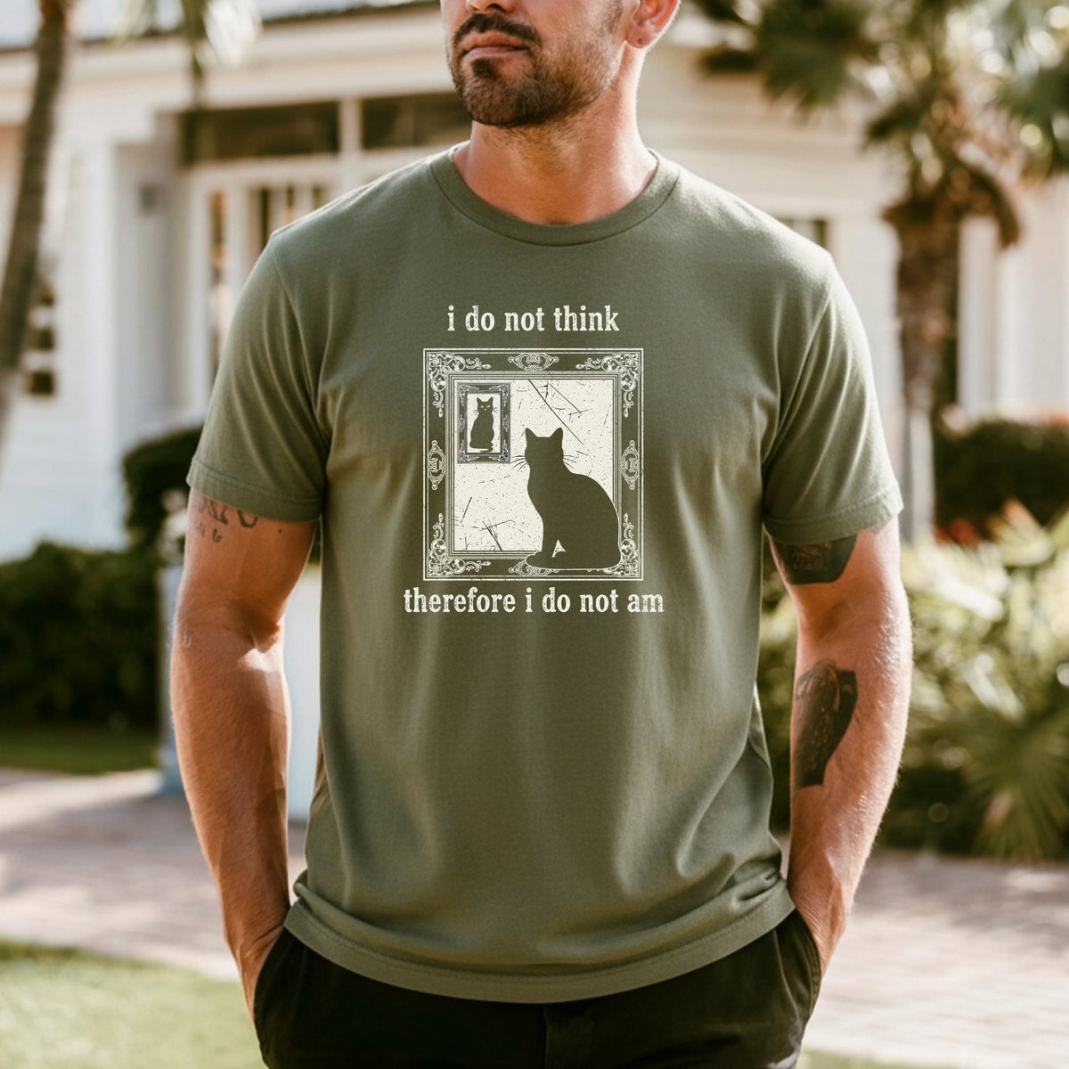 I Do Not Think Therefore I Do Am T-Shirt – Funny Cat Tee – product image 2