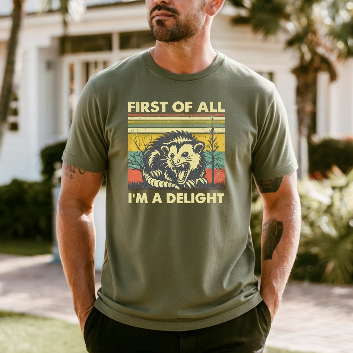 First of All I’m a Delight T-Shirt – Funny Opossum Tee – product image 2