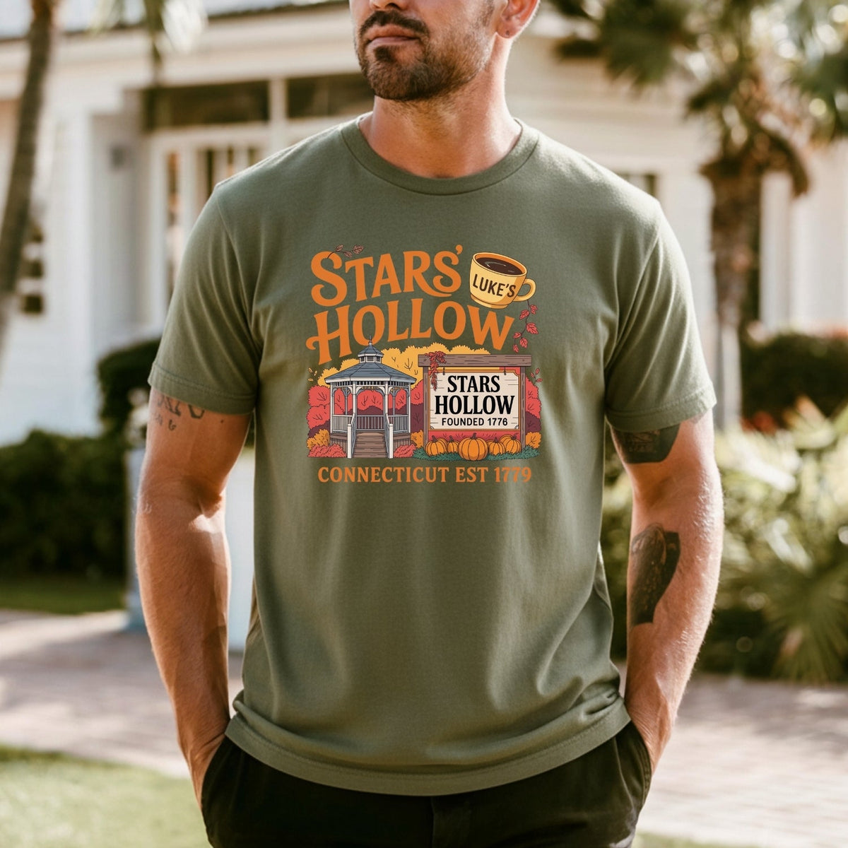 Stars Hollow T-Shirt – Retro Coffee Lover Tee – Vintage product image 2