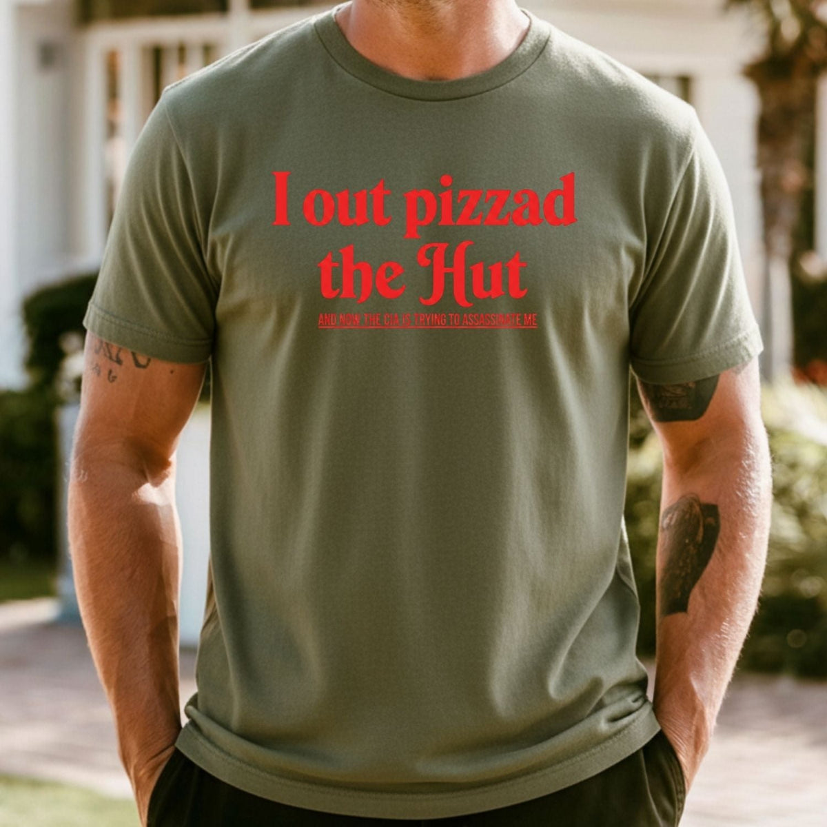 I Out Pizza the Hut CIA Meme Tee - Funny Internet Graphic product image 2