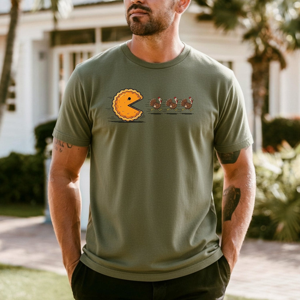 Retro Turkey Chase Shirt – Funny Thanksgiving Pumpkin Pie product image 2