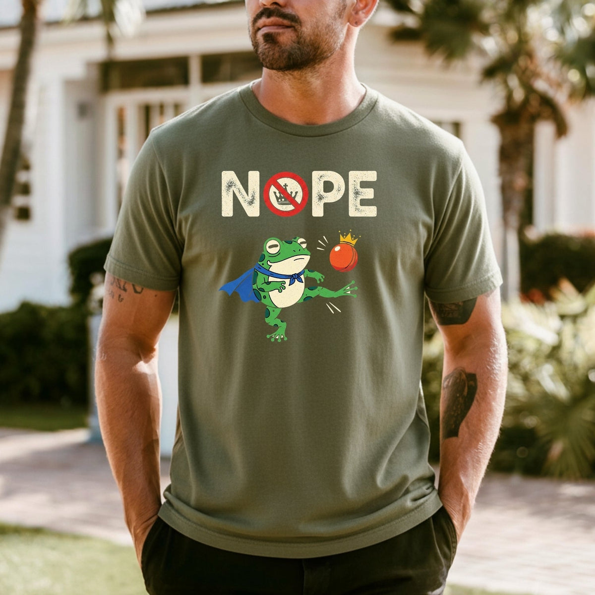 Portland Frog NOPE Meme Tee – Funny Rebellious Unisex product image 1