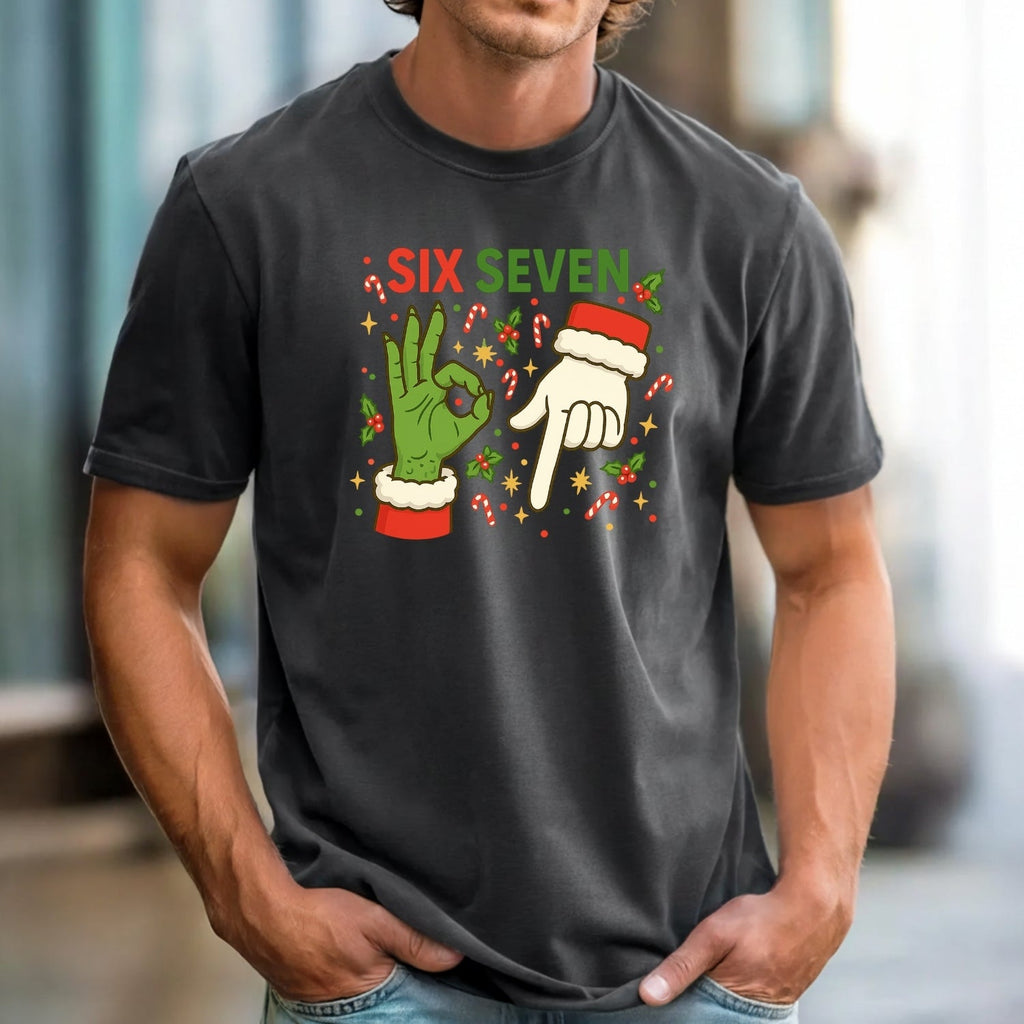 6 7 Meme Christmas Tee – Funny Santa Holiday Graphic Shirt product image 2