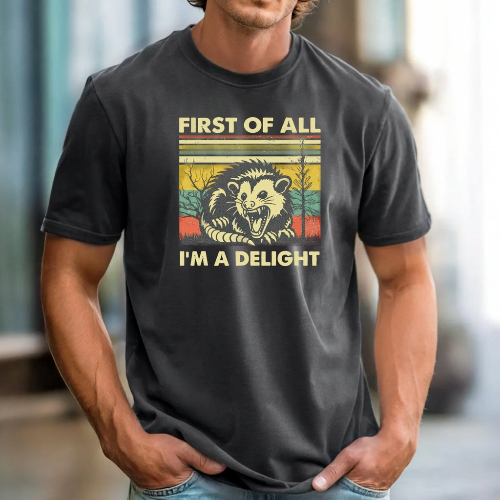 First of All I’m a Delight T-Shirt – Funny Opossum Tee – product image 3