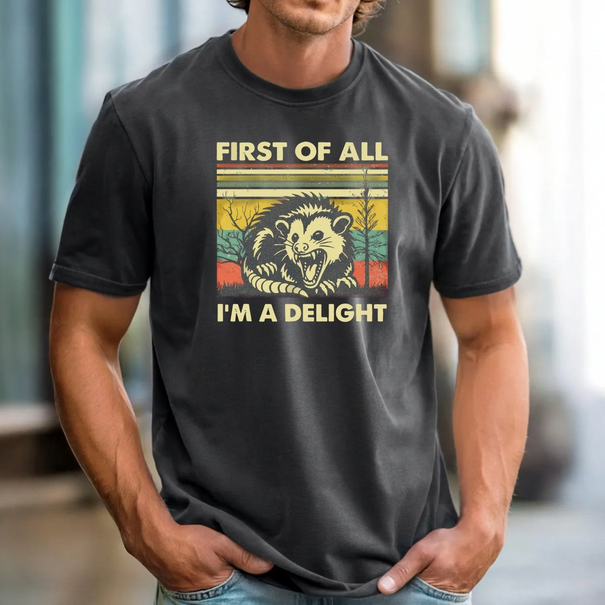 First of All I’m a Delight T-Shirt – Funny Opossum Tee – product image 3