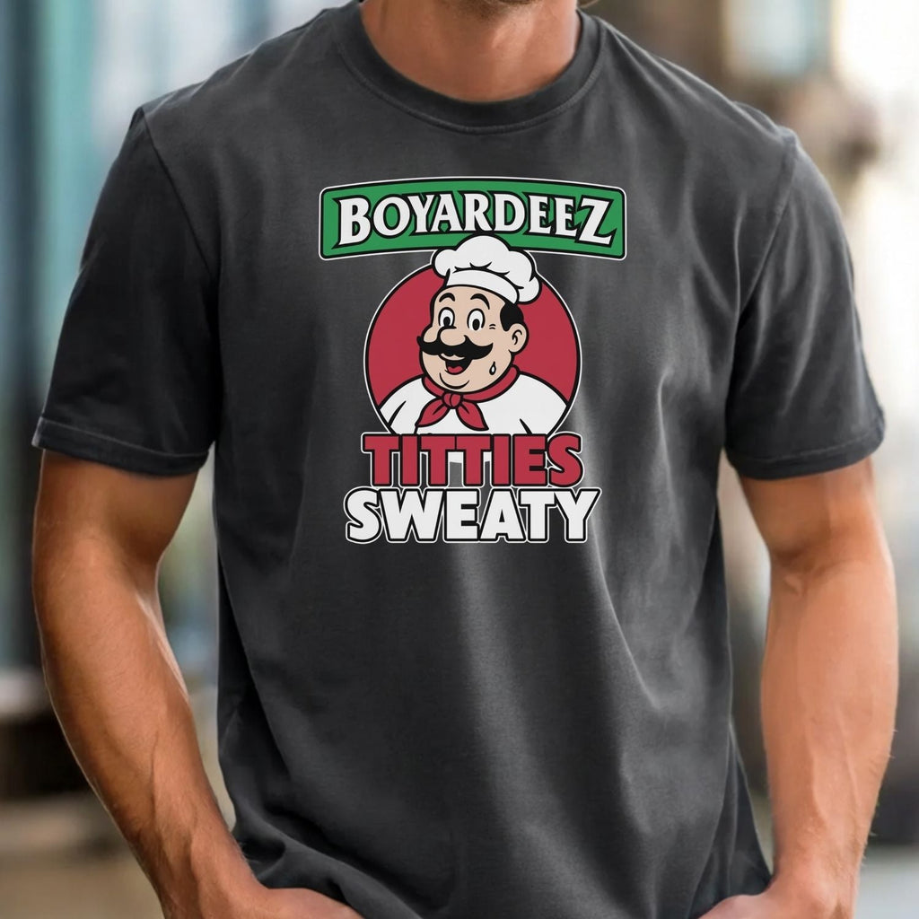 Retro Boyardeez Titties Sweaty Meme Tee - Funny Graphic product image 1