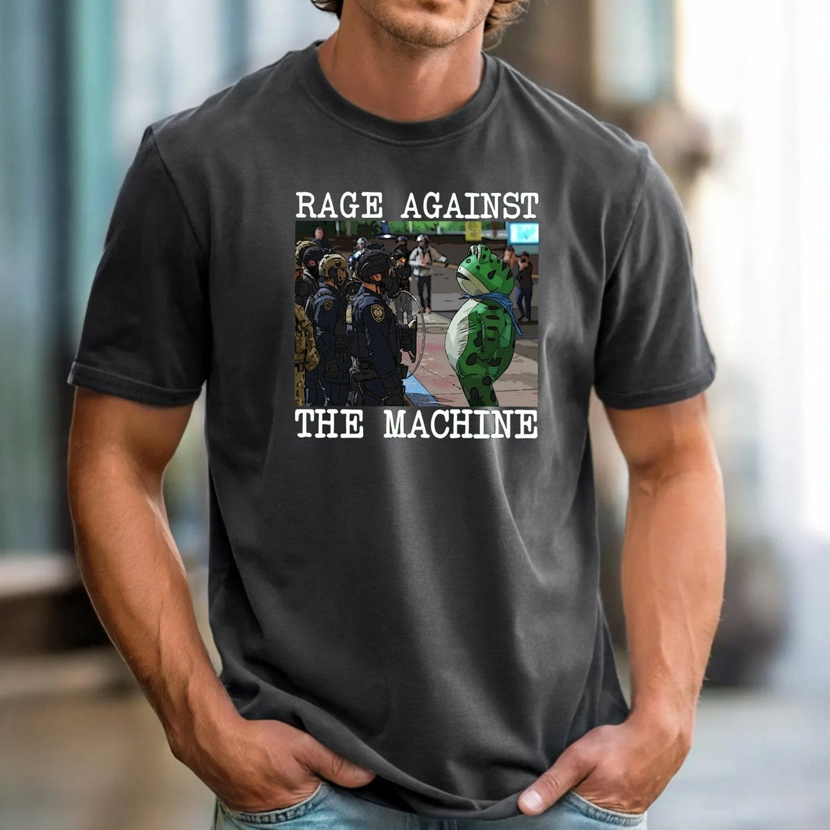 Portland Frog Protest Shirt – Vintage Activist-Inspired product image 3
