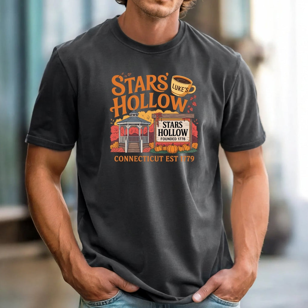 Stars Hollow T-Shirt – Retro Coffee Lover Tee – Vintage product image 3