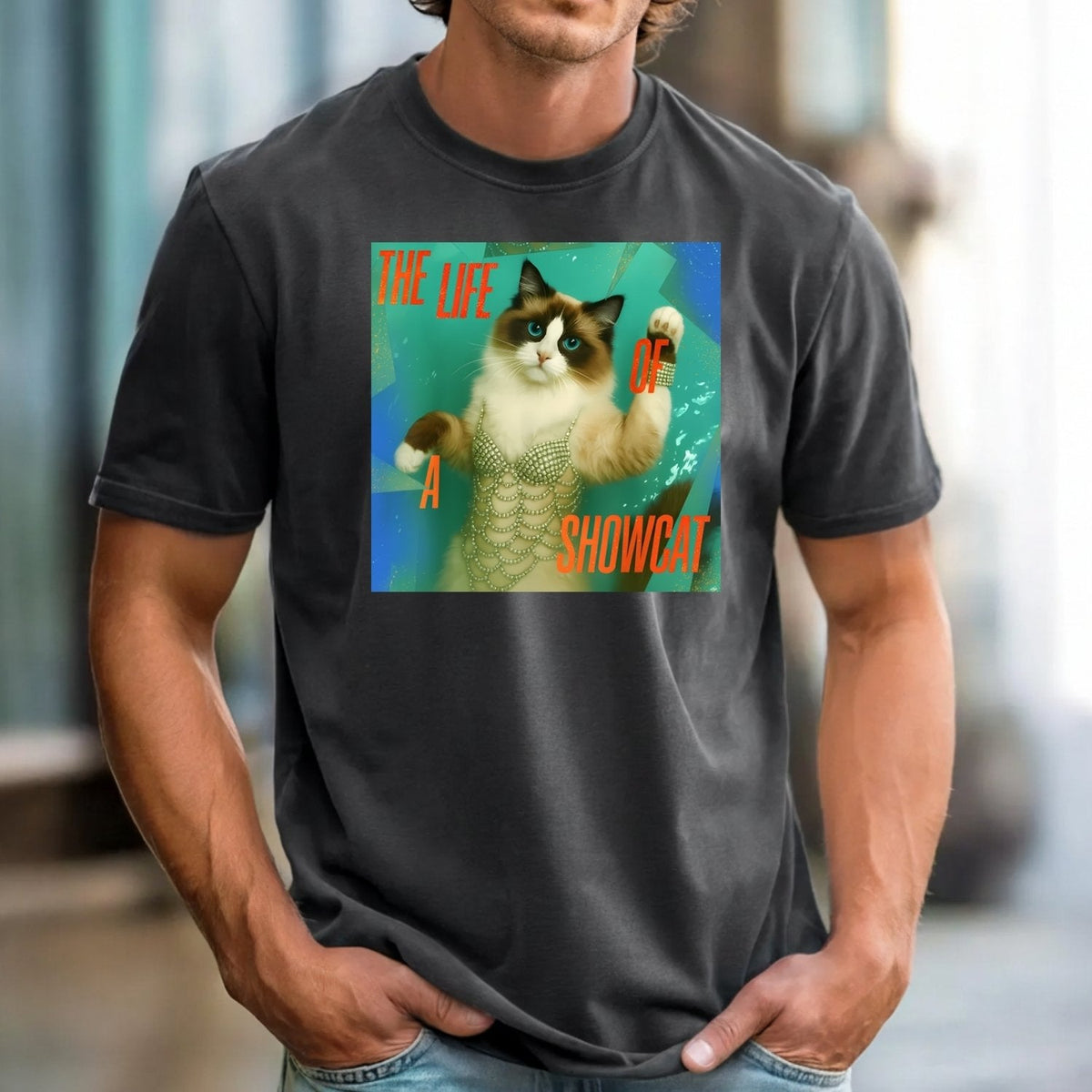 The Life of a Showcat Shirt – Funny Cat Lover Graphic Tee product image 3