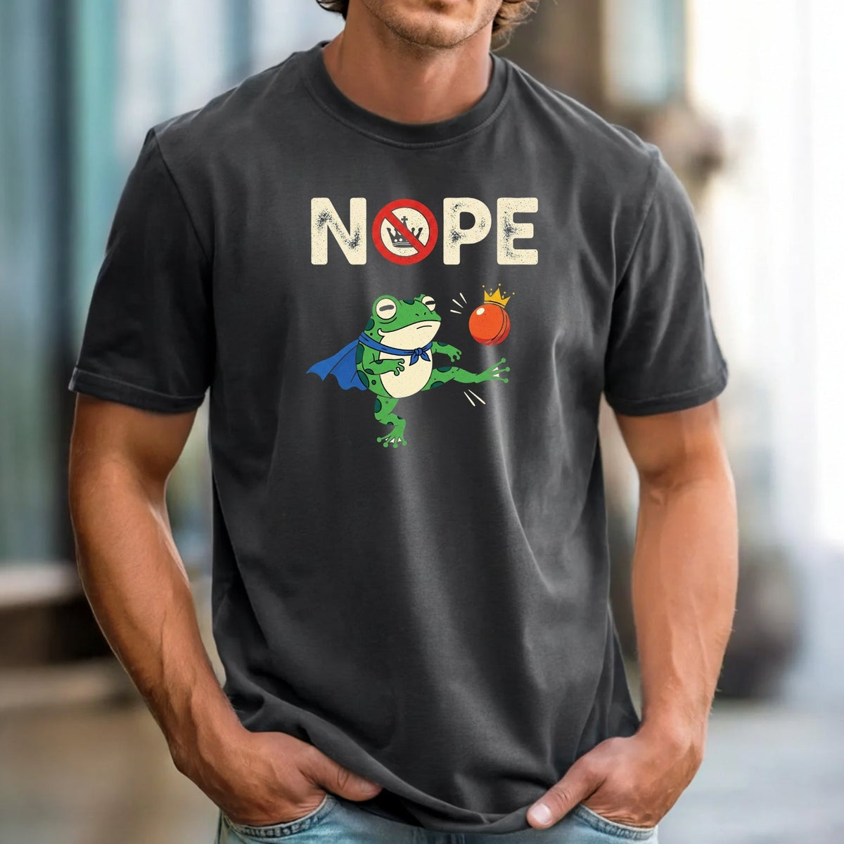 Portland Frog NOPE Meme Tee – Funny Rebellious Unisex product image 2