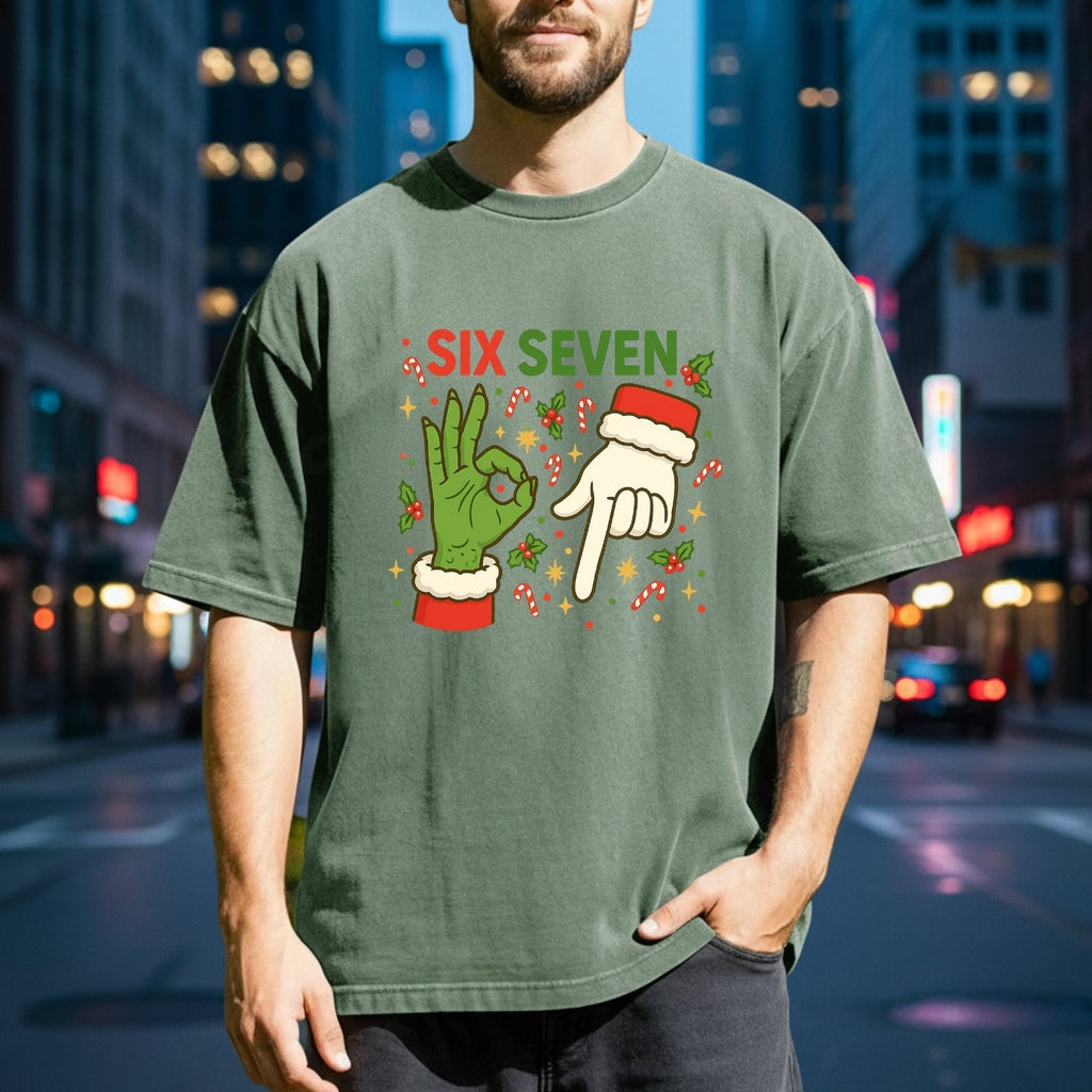 6 7 Meme Christmas Tee – Funny Santa Holiday Graphic Shirt product image 3