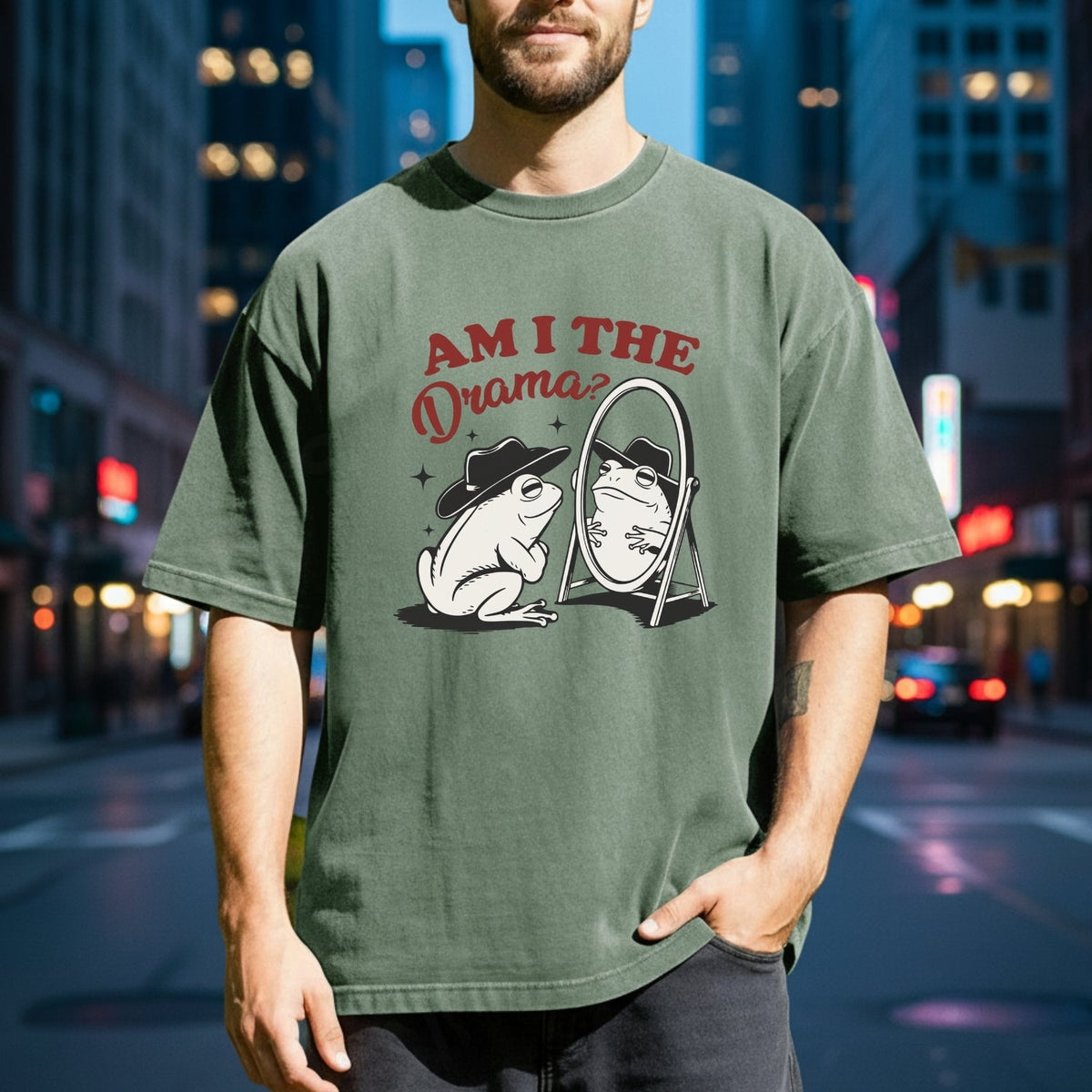 Am I the Drama Shirt – Funny Cowboy Frog Tee – Snarky Humor product image 2