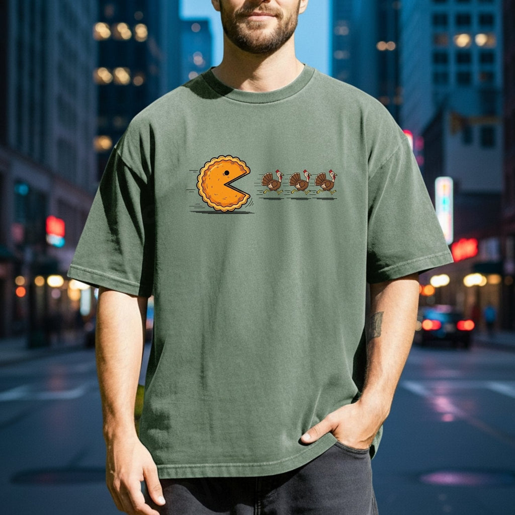 Retro Turkey Chase Shirt – Funny Thanksgiving Pumpkin Pie product image 4