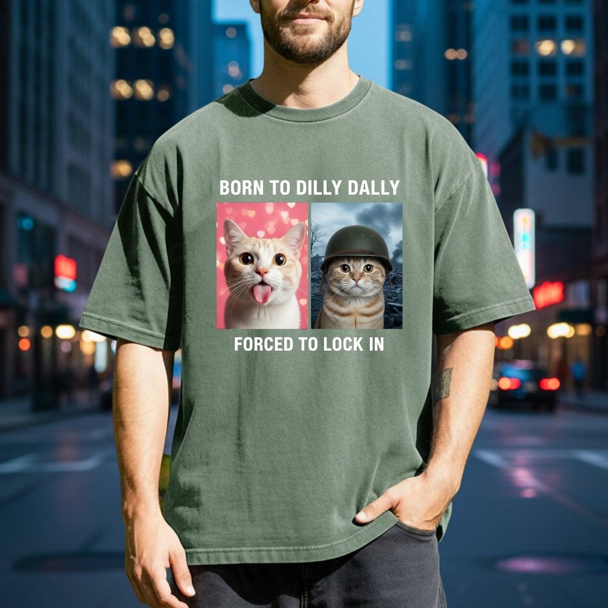 Born to Dilly Dally Forced to Lock In T-Shirt – Funny Viral product image 3
