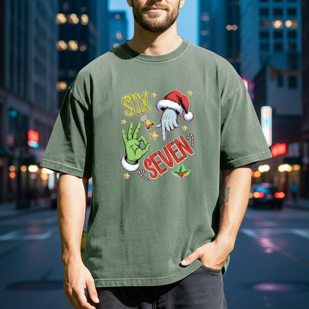 6 7 Christmas T-Shirt – Funny Santa Meme Holiday Tee product image 4