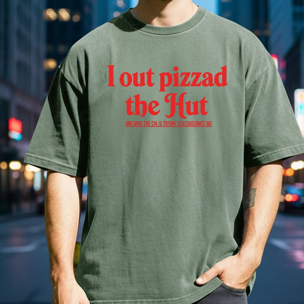 I Out Pizza the Hut CIA Meme Tee - Funny Internet Graphic product image 4