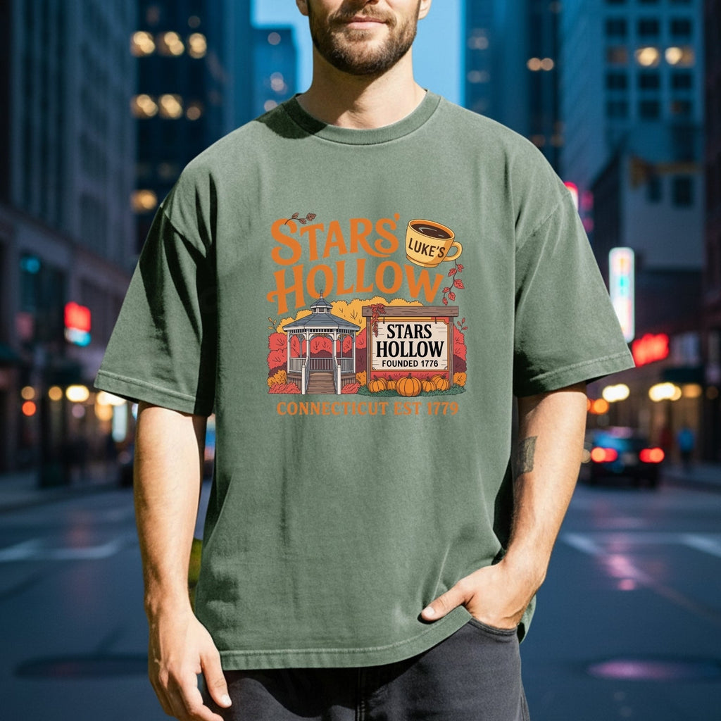 Stars Hollow T-Shirt – Retro Coffee Lover Tee – Vintage product image 4