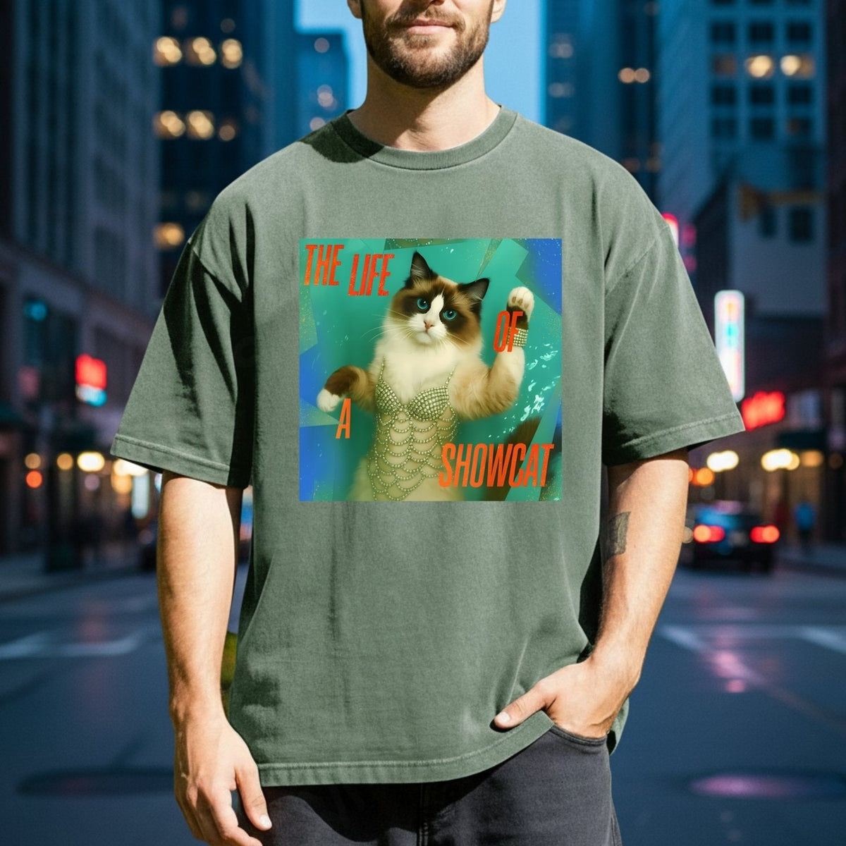 The Life of a Showcat Shirt – Funny Cat Lover Graphic Tee product image 4
