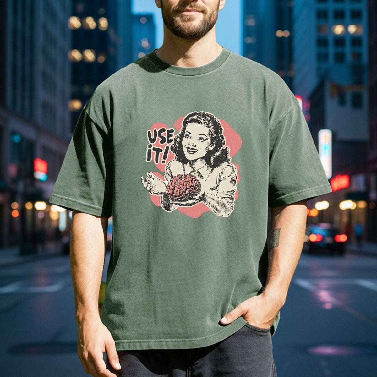 Use Your Brain Graphic T-Shirt – Sarcastic Vintage Tee – product image 4