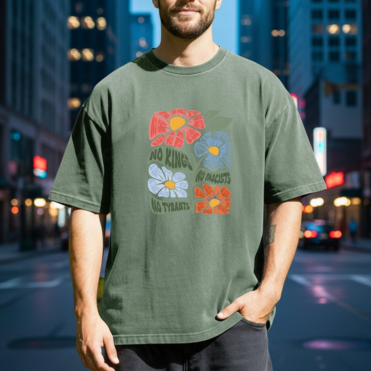 No Kings No Tyrants T-Shirt - Patriotic Democracy Graphic product image 4