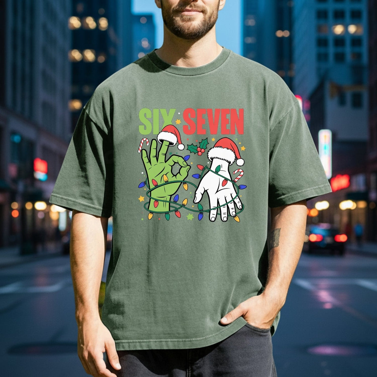 6 7 Christmas Shirt – Funny Santa Meme Holiday Tee product image 3