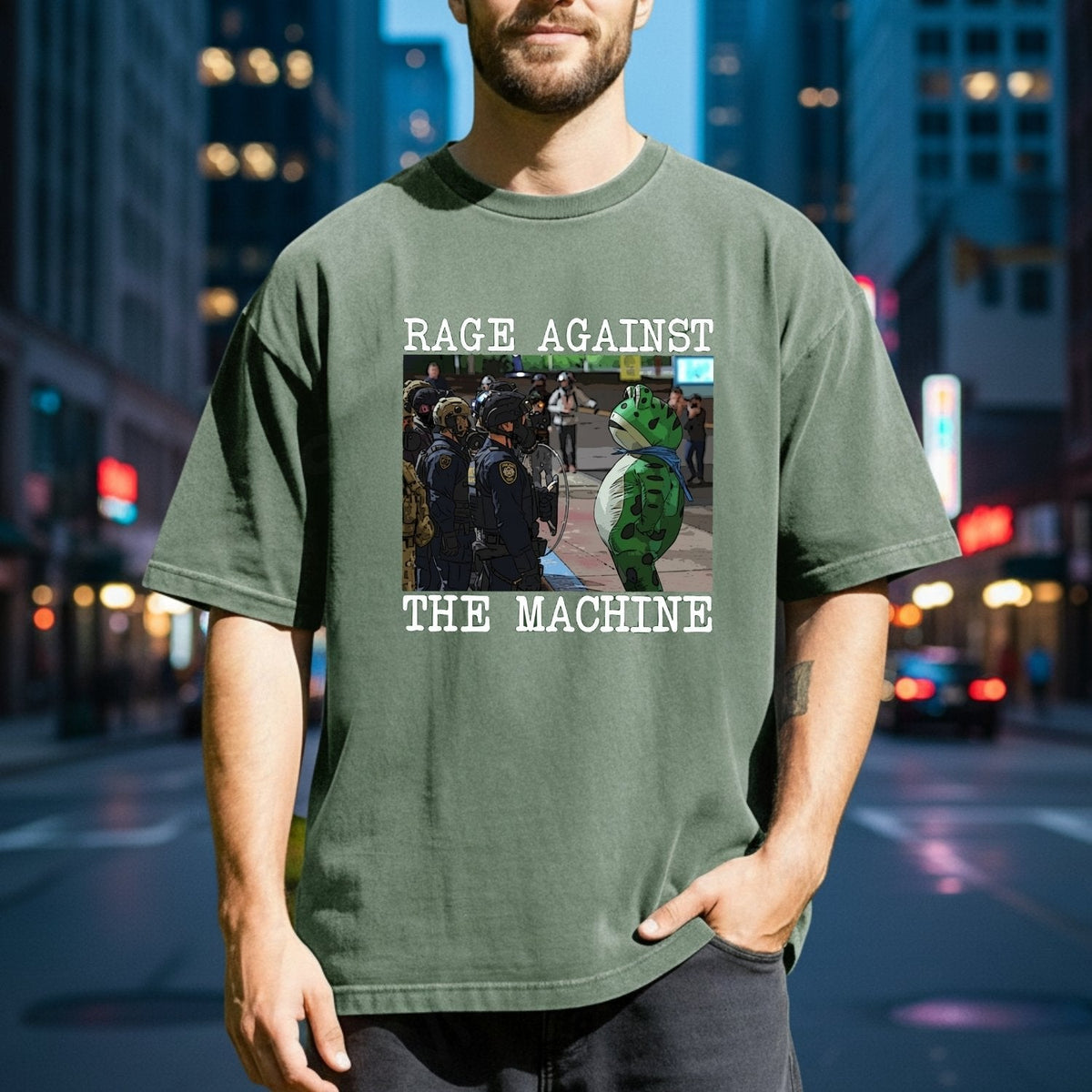 Portland Frog Protest Shirt – Vintage Activist-Inspired product image 4