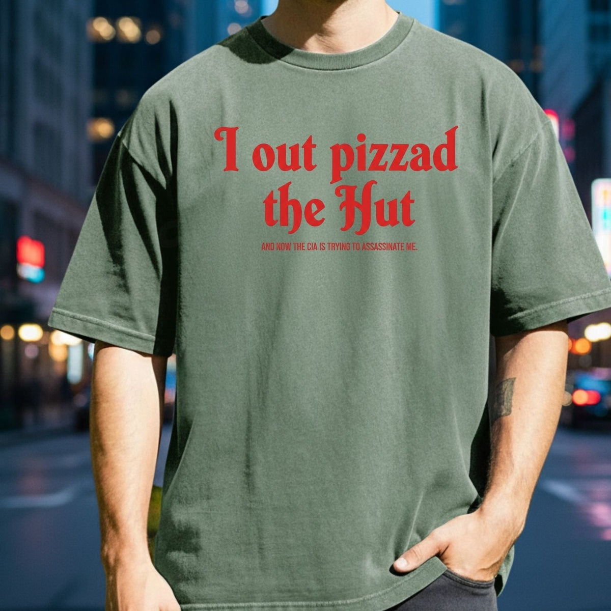 I Out Pizza the Hut CIA Assassinate Me T-Shirt - Retro Y2K product image 4