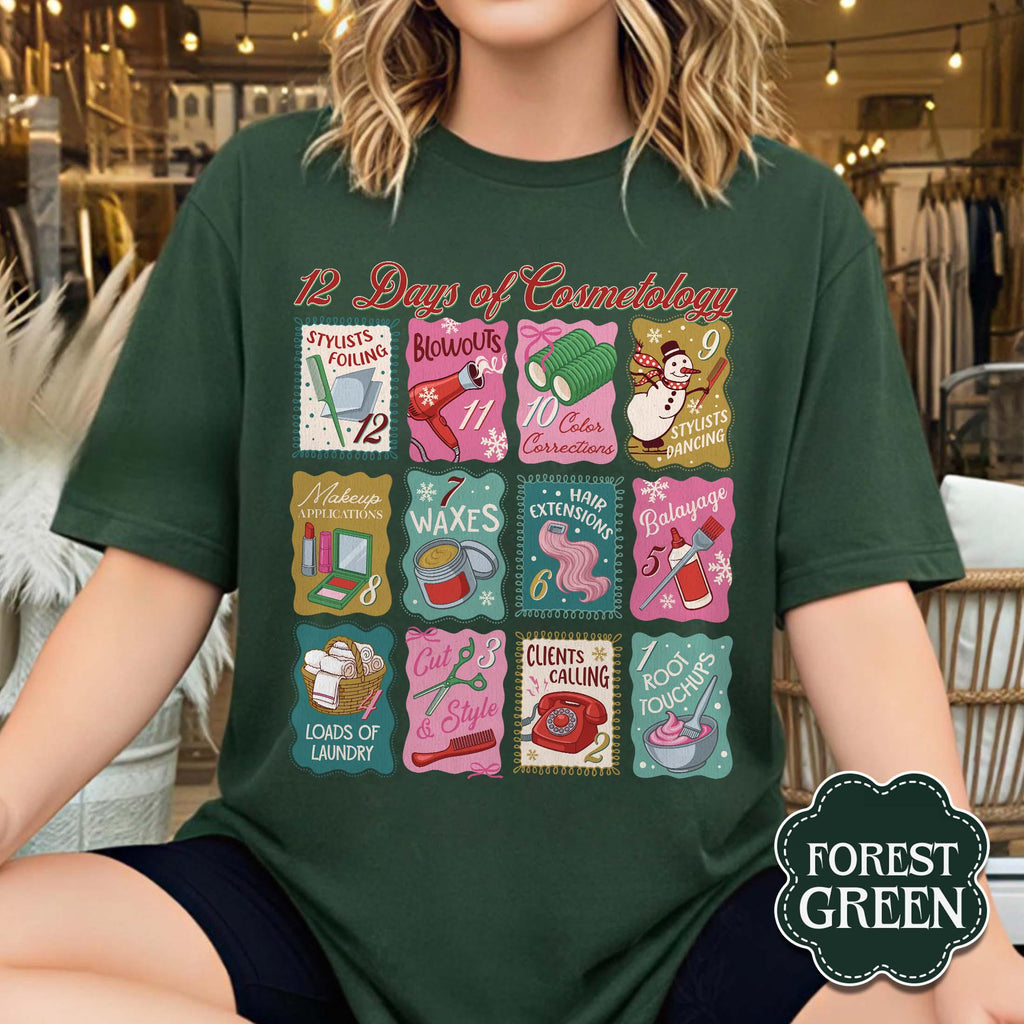 12 Days of Cosmetology Sweatshirt – Hairstylist Christmas product image 3