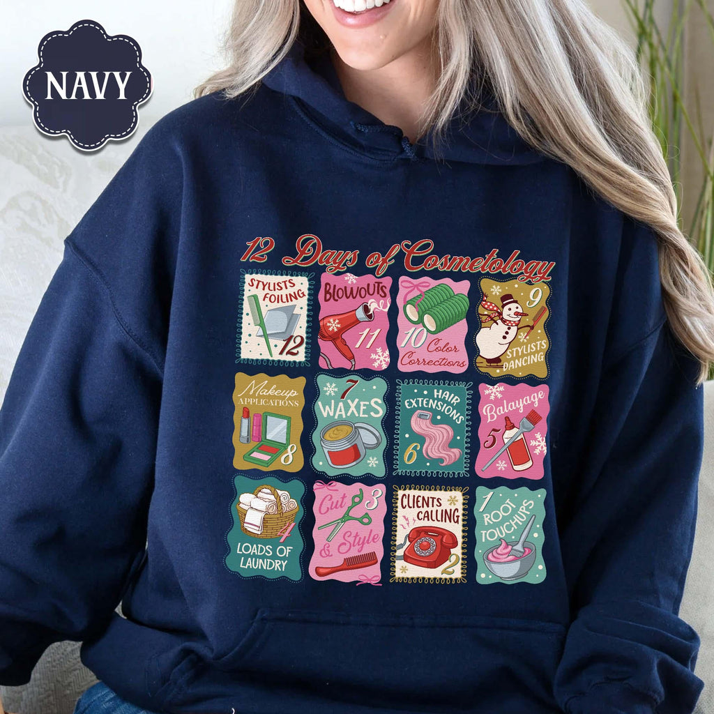 12 Days of Cosmetology Sweatshirt – Hairstylist Christmas product image 6